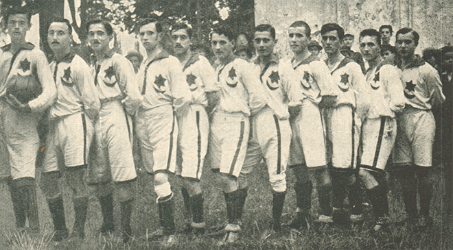 ISSK Maribor, ustanovljen 1919: Pucelj, Safran, Nabergoj, Vauda, A. Geuer, Radolič, F. Geuer, Ogrizek, Rebolj, Ferk, Škrabar